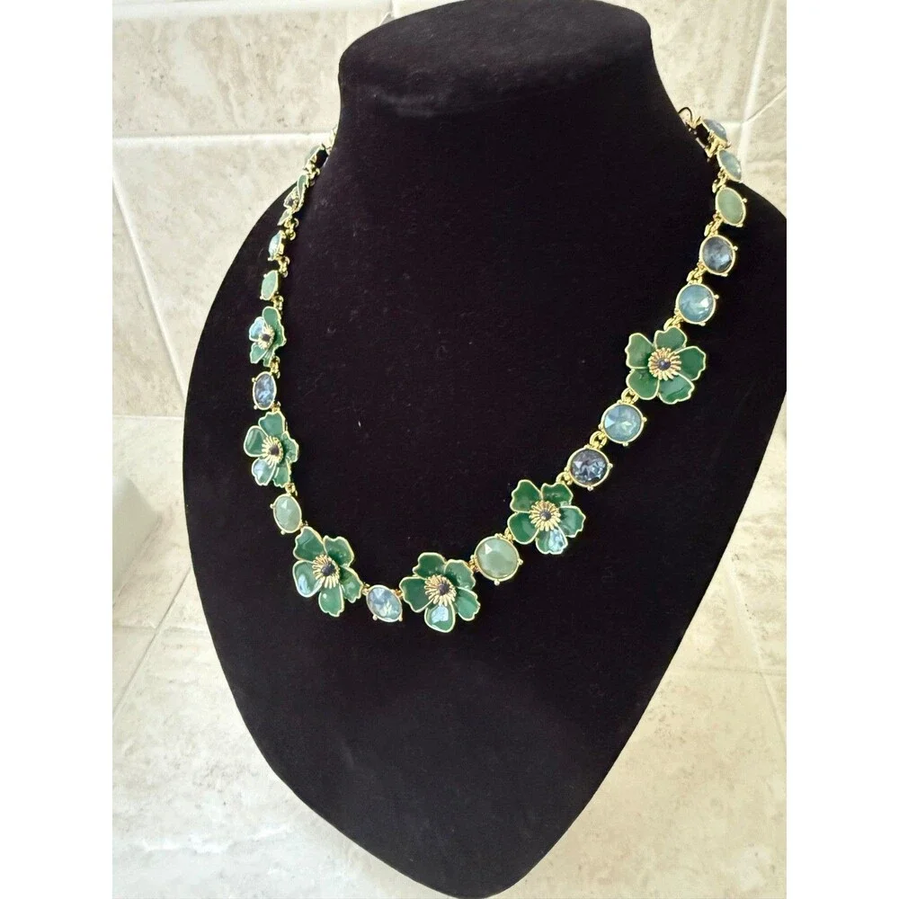 Talbots Green Fall Floral Necklace - NWT